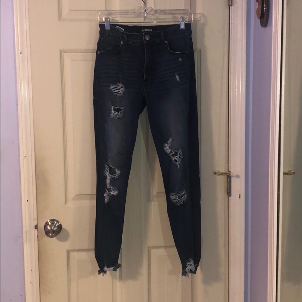 Denim perfect High Rise Distressed Angle leggings